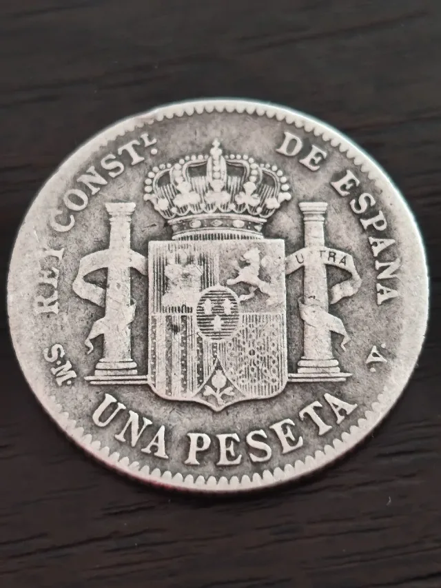 Monedă veche din Argint 1 Pesetă Spania 1902 - Regele Alfonso XIII – fotografia 2 din 7