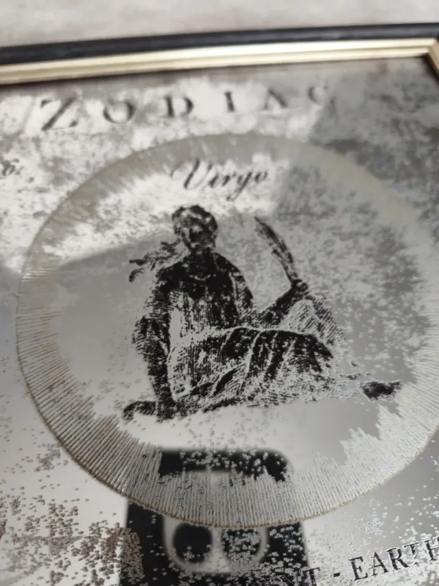 Tablou Oglindă Decorativă Vintage - Zodia Fecioară  Stil Antichizat – fotografia 3 din 8