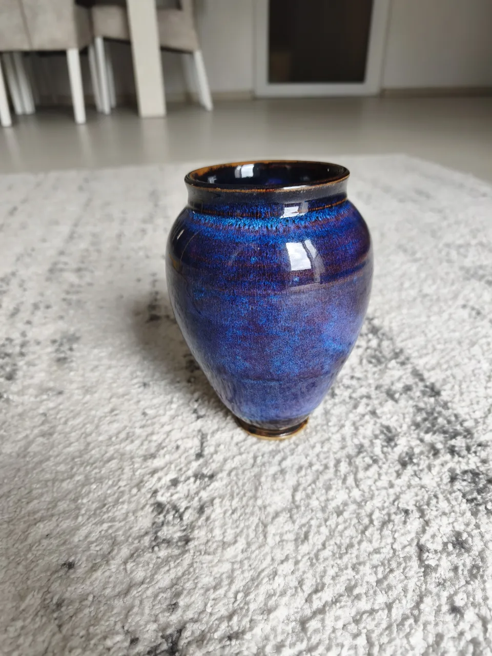 Vază vintage unicat, ceramică de studio (Studio Pottery), glazură flambé – Bistrița-Năsăud, Bistrița-Năsăud