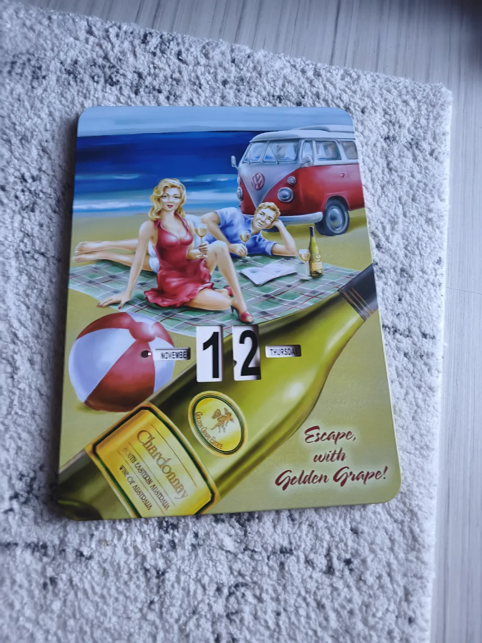Calendar Perpetuu Metalic Vintage - Model Retro VW Bulli & Pin-Up (Colecție – Bistrița-Năsăud, Bistrița-Năsăud