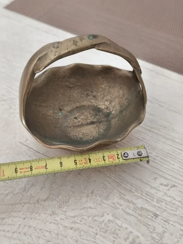 Coșuleț decorativ vintage din alamă/bronz – Import Germania (anii '70-'80) – fotografia 3 din 8