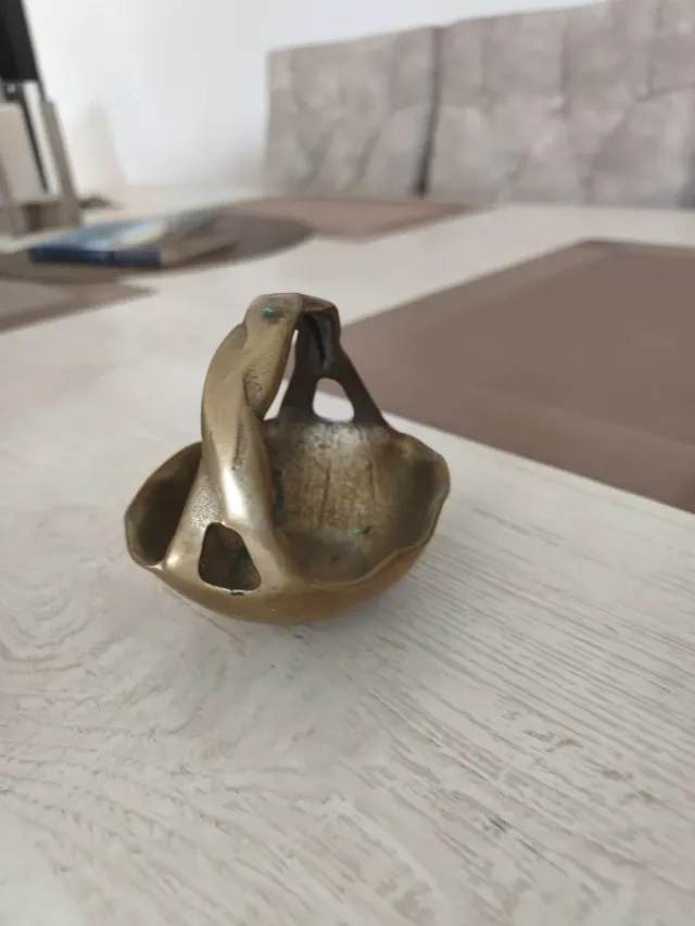 Coșuleț decorativ vintage din alamă/bronz – Import Germania (anii '70-'80) – fotografia 6 din 8