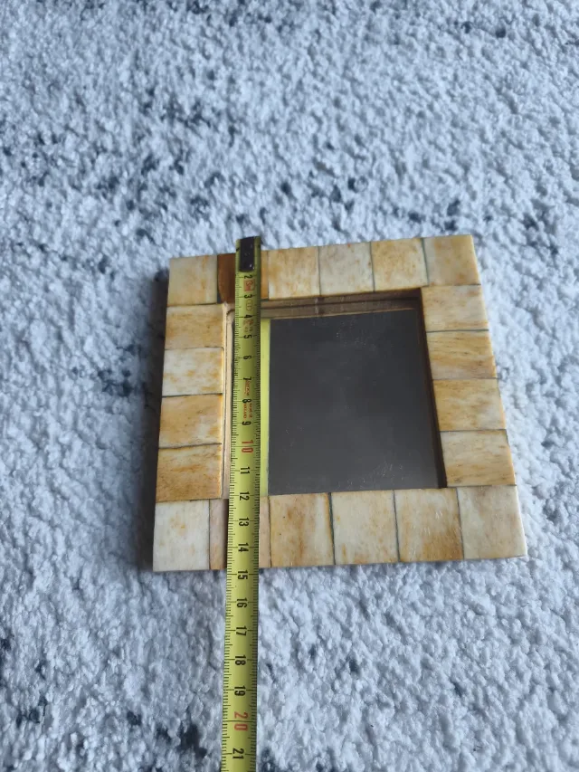 Ramă foto / oglindă decorativă unicat, din os natural – fotografia 4 din 8