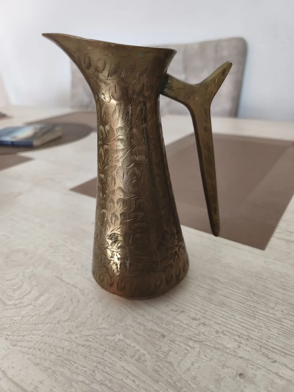 Carafă / Vază decorativă vintage din alamă gravată manual – Import India – Bistrița-Năsăud, Bistrița-Năsăud