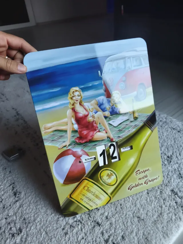 Calendar Perpetuu Metalic Vintage - Model Retro VW Bulli & Pin-Up (Colecție – fotografia 8 din 8