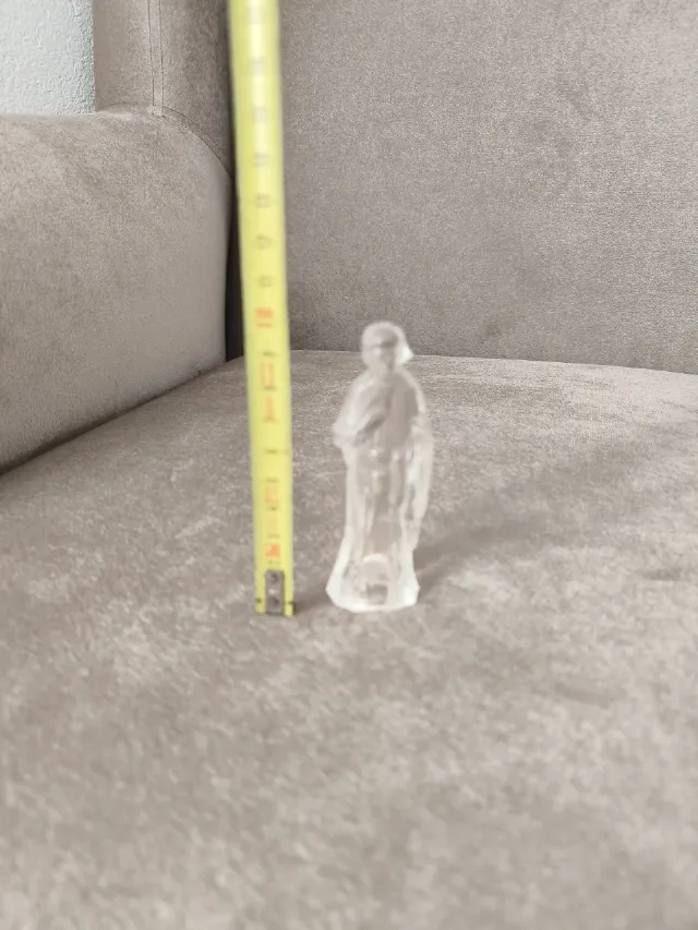 Statuetă biblică din sticlă masivă, decorațiune Crăciun vintage – fotografia 2 din 5