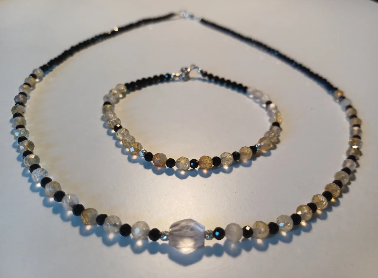 Set colier și brățară, citrin, spinel și argint – Iași, Iași