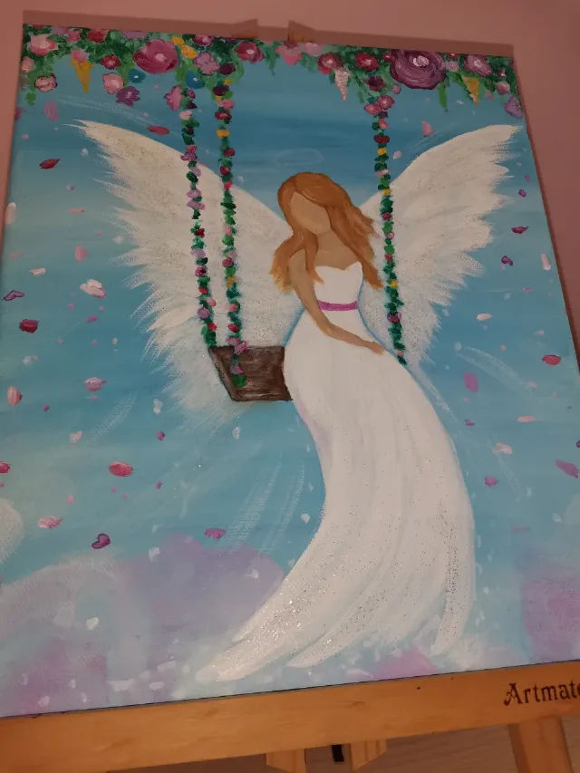 Înger pictat 25*30 cm – fotografia 2 din 3