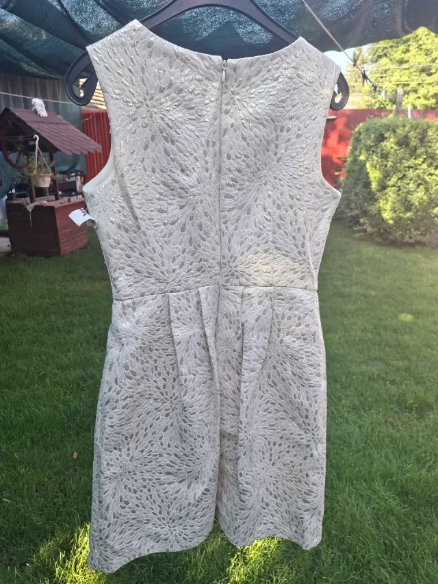 Rochie de ocazie Cynthia Rowley din brocard metalizat cu croiala fit-and-flare – fotografia 3 din 4