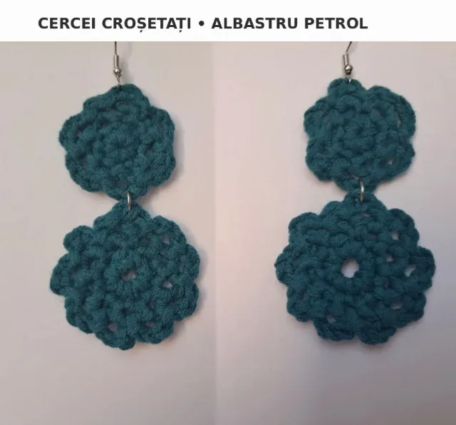 Cercei Albastru Petrol – fotografia 2 din 3