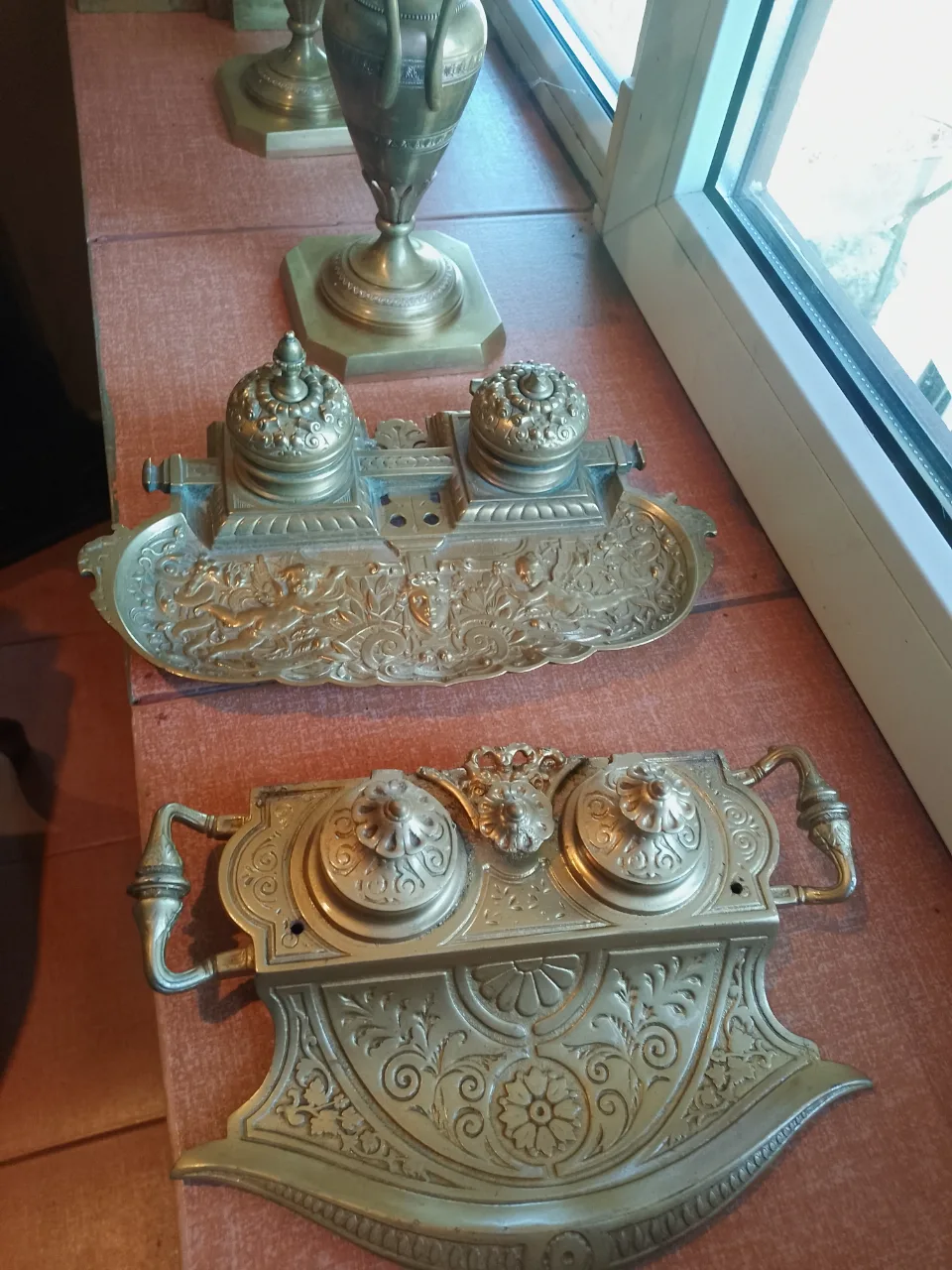 Set 2 Călimări vechi Antique anii 1920 stare  de uzură cu patina timpului – Topoloveni, Argeș