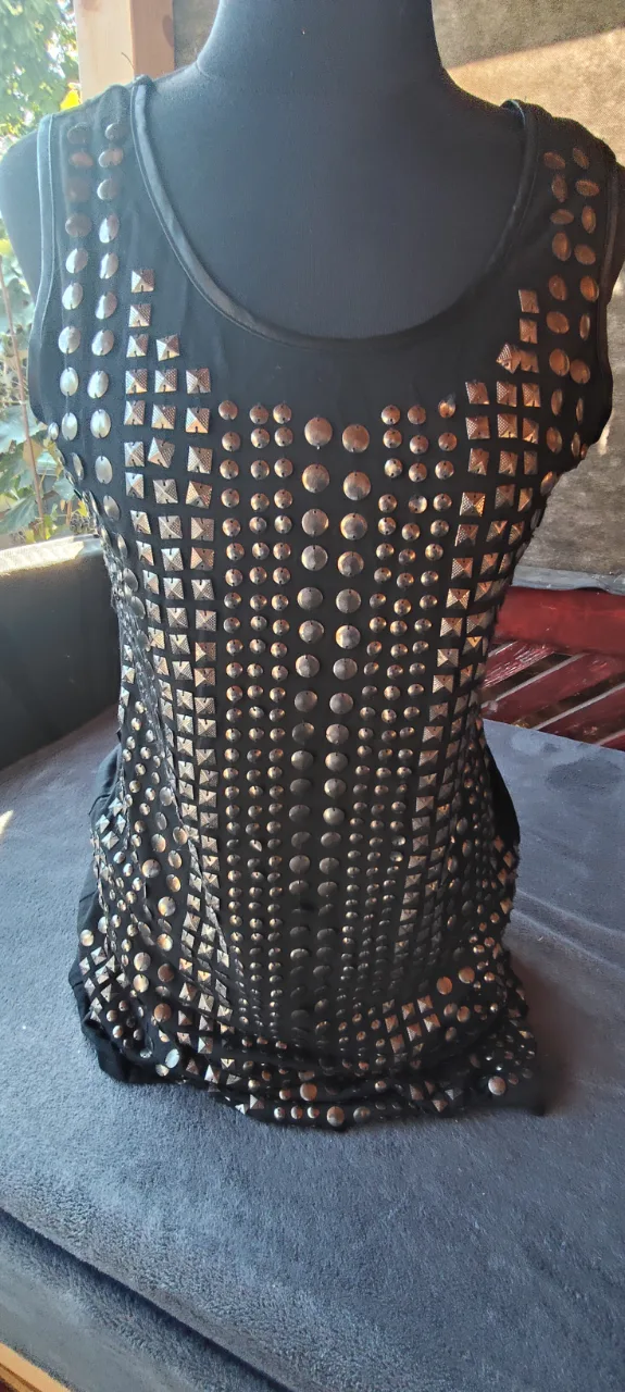 Rochie mini neagra punk – fotografia 3 din 5
