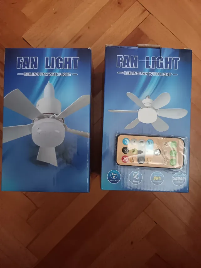 Ventilator cu telecomandă și lumină LED cu suport prindere bec socluE26 – Sector 2, București