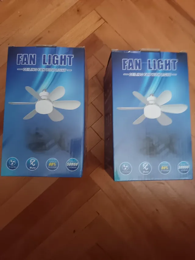 Ventilator cu telecomandă și lumină LED cu suport prindere bec socluE26 – fotografia 3 din 3