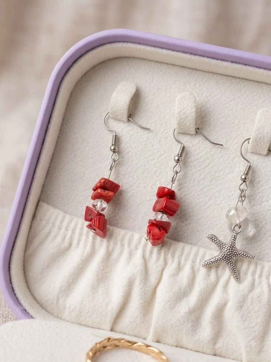 Cerceri Handmade Coral Roșu – Sector 3, București