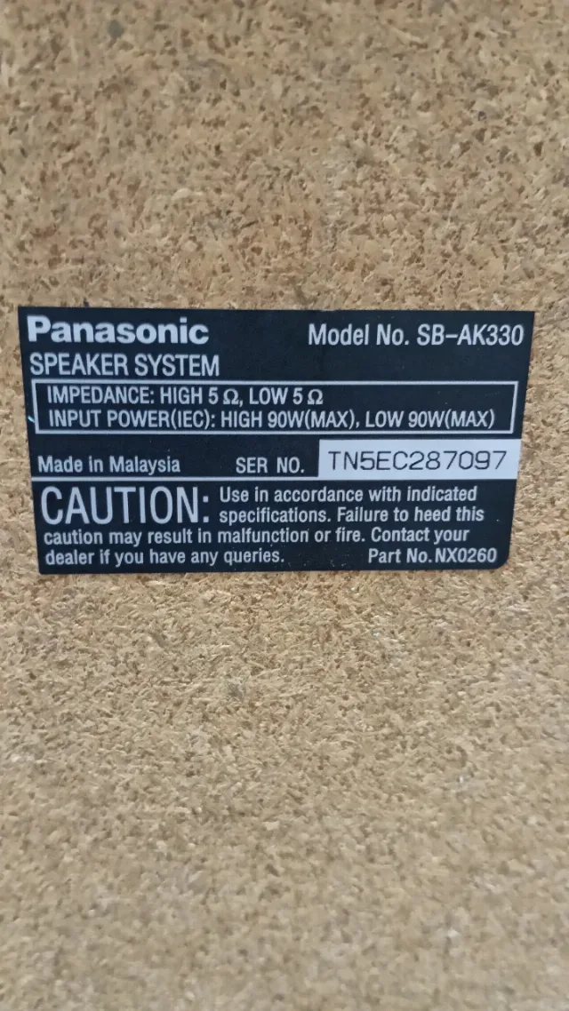 Boxe Panasonic SB -ak330 de 90W 5 ohmi – fotografia 4 din 8
