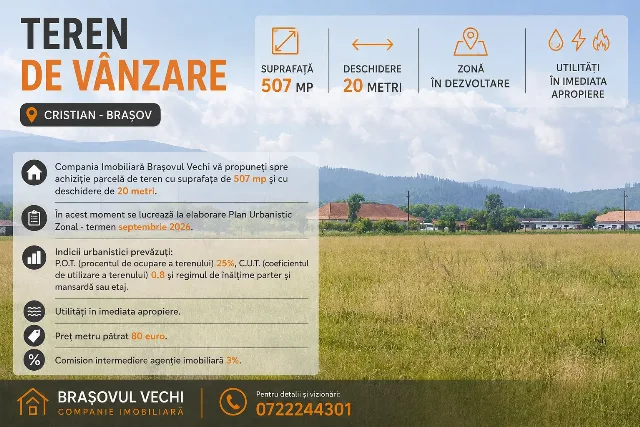Teren 507 mp - lot de casa in Cristian - Brasov. – Cristian, Brașov