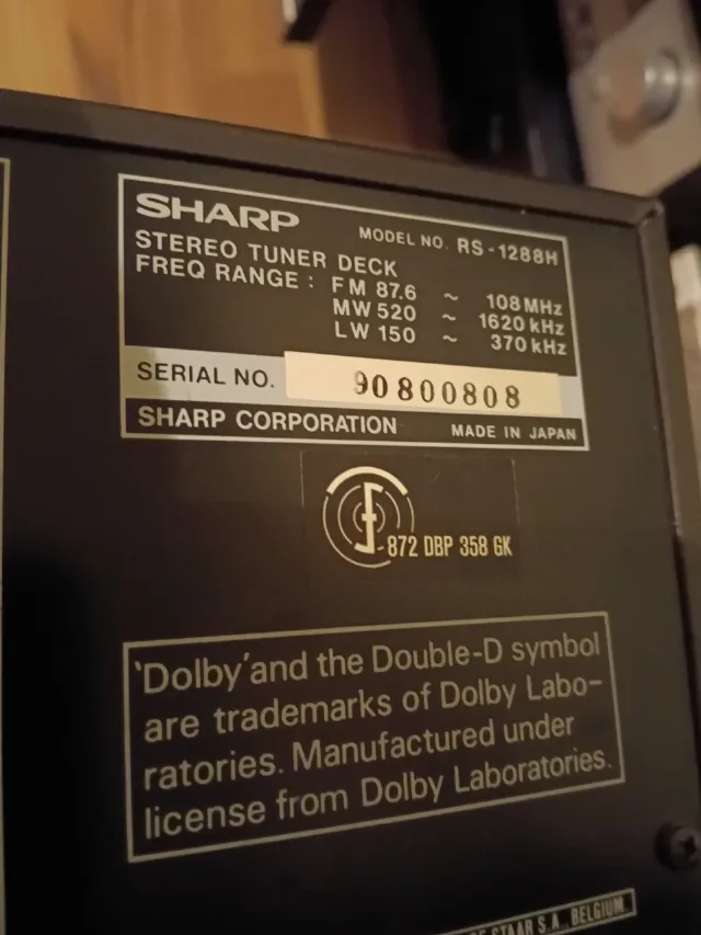 Stereo tuner casetofon deck Sharp RS-1288 – fotografia 3 din 8