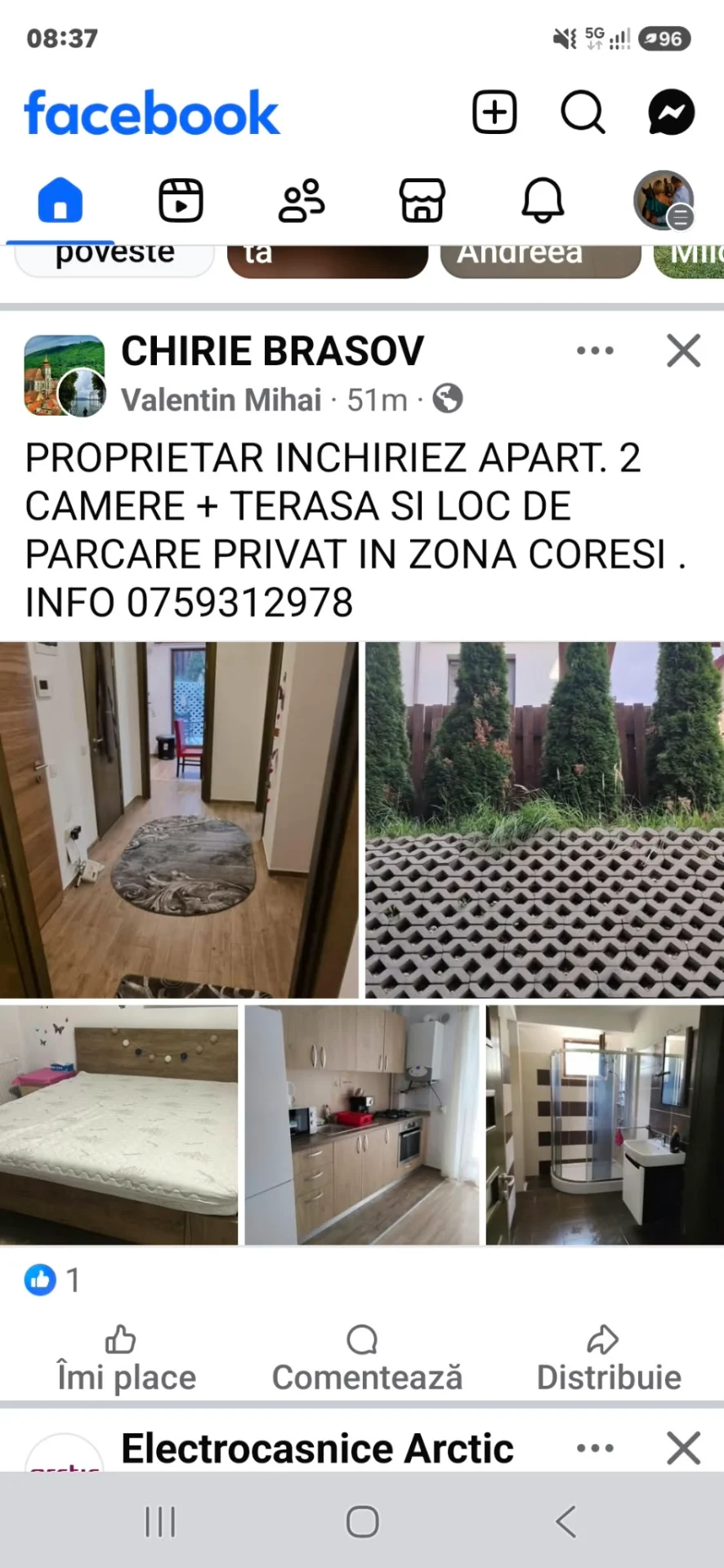 PROPRIETAR INCHIRIEZ APART. 2 CAMERE  IN ZONA CORESI – Brasov, Brașov