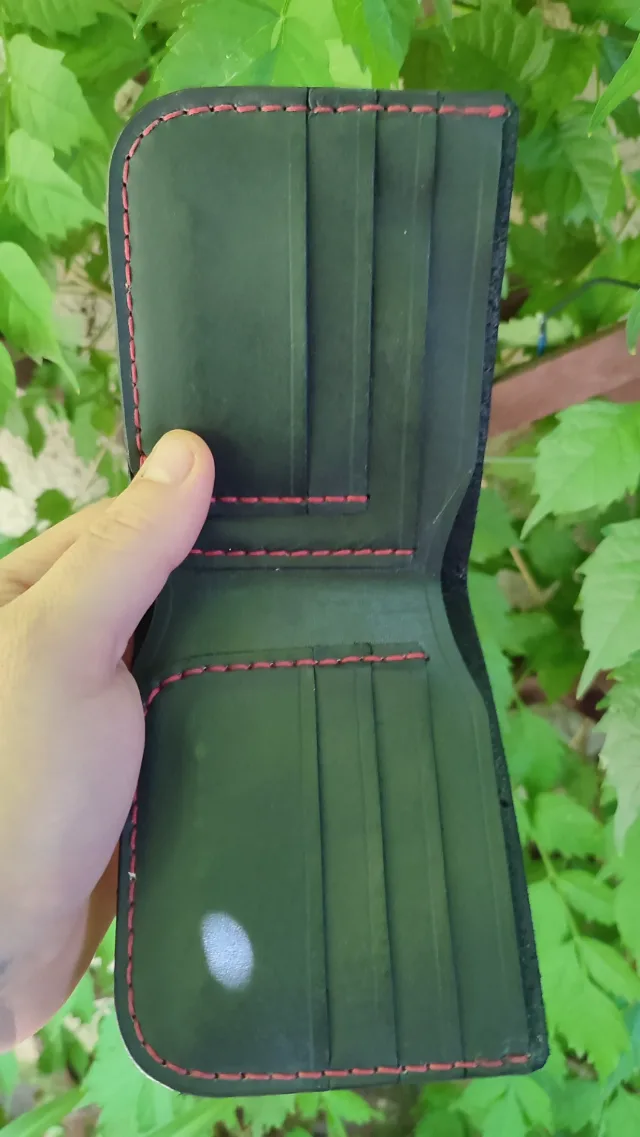 Portofel din piele naturala, lucrat 100% manual. – fotografia 3 din 5