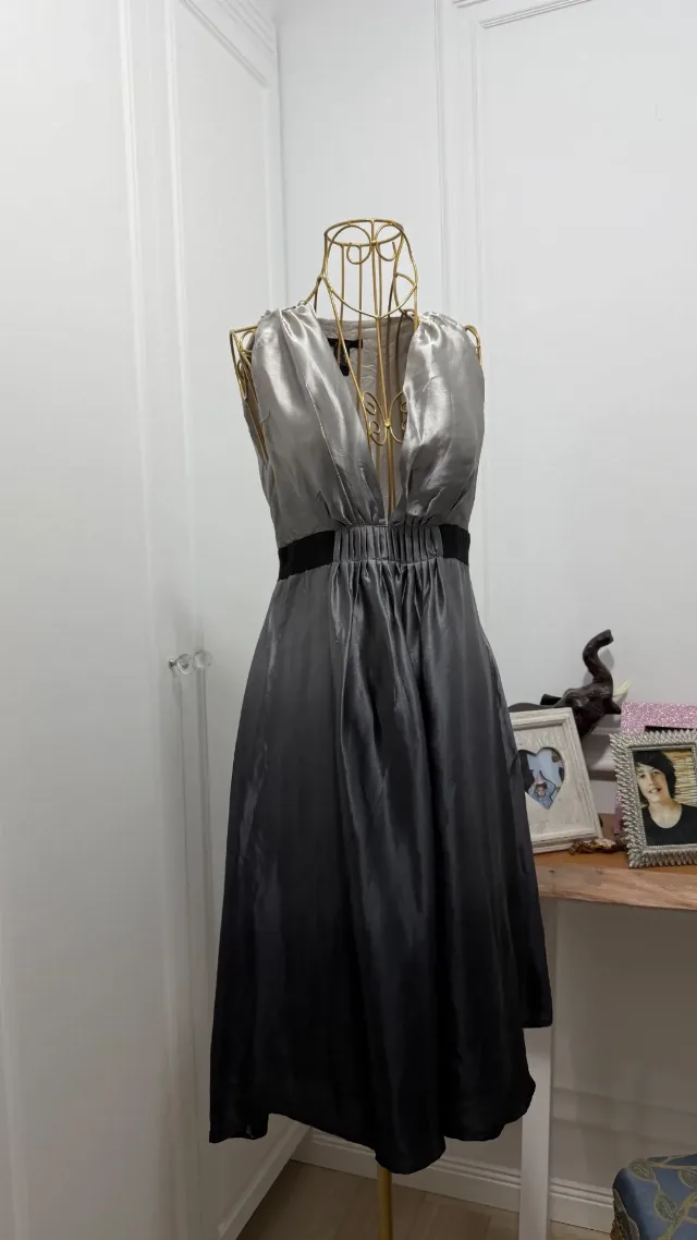 Rochie S Mango mătase naturală – fotografia 4 din 5