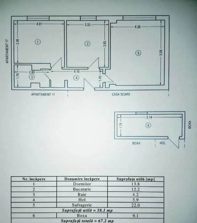 Apartament decomandat 2 camere 58 mp plus boxă – Medgidia, Constanța