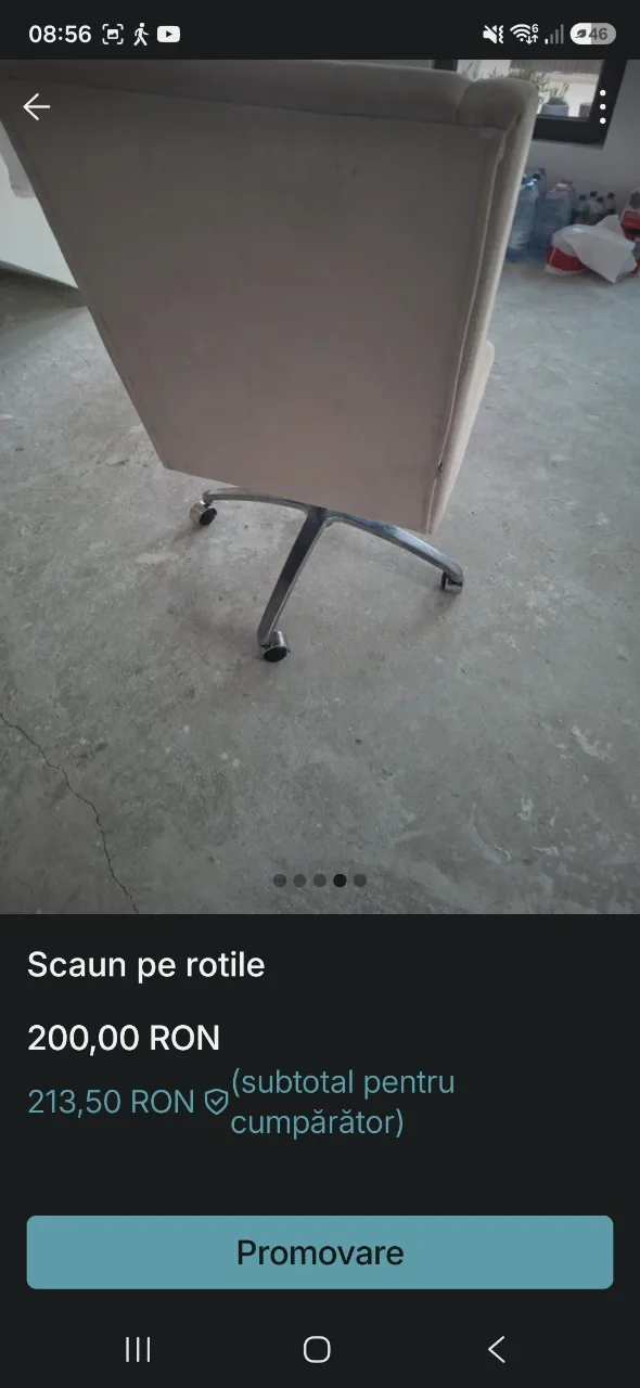 scaun de birou  tapitat – fotografia 4 din 4