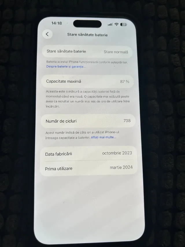 iPhone 15 Plus , black titanium , 128 Gb – fotografia 3 din 8