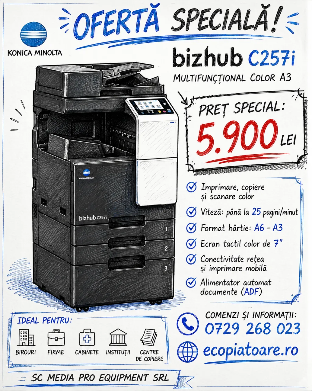 copiator konica minolta bizhub c257i – Constanta, Constanța