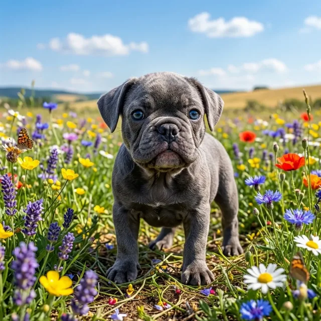 Pui Bulldog Francez băiețel blue cu ochii albaștri – fotografia 7 din 8