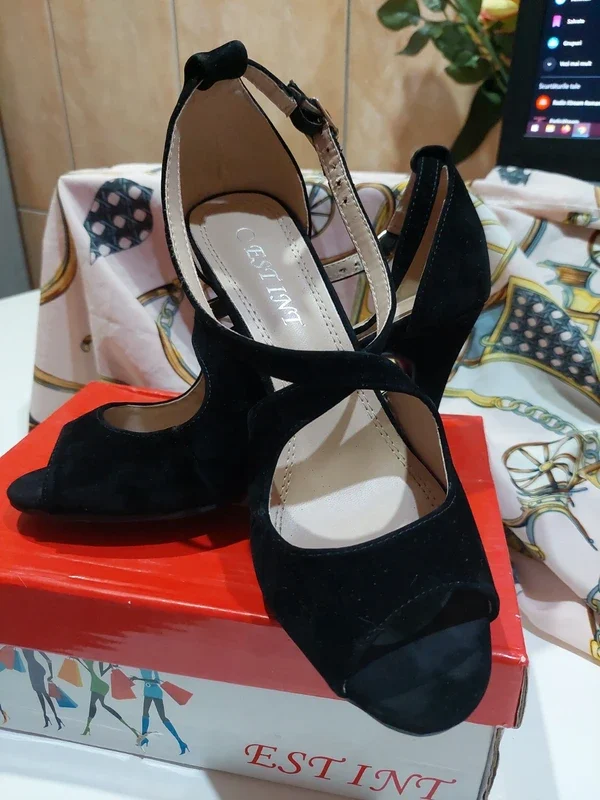 Sandale elegante negre cu barete Est'Int – fotografia 3 din 6