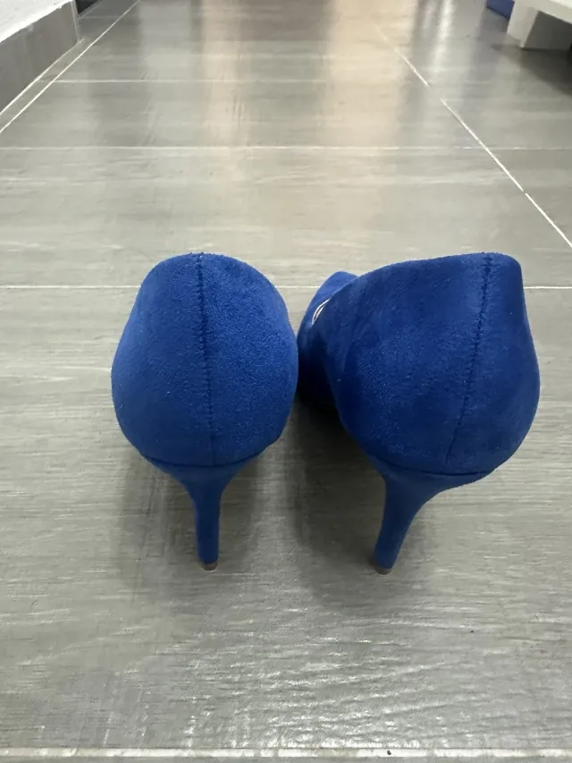 Pantofi cu toc albastru Royal – fotografia 3 din 4