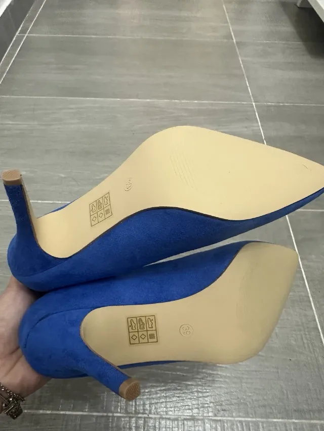 Pantofi cu toc albastru Royal – fotografia 4 din 4