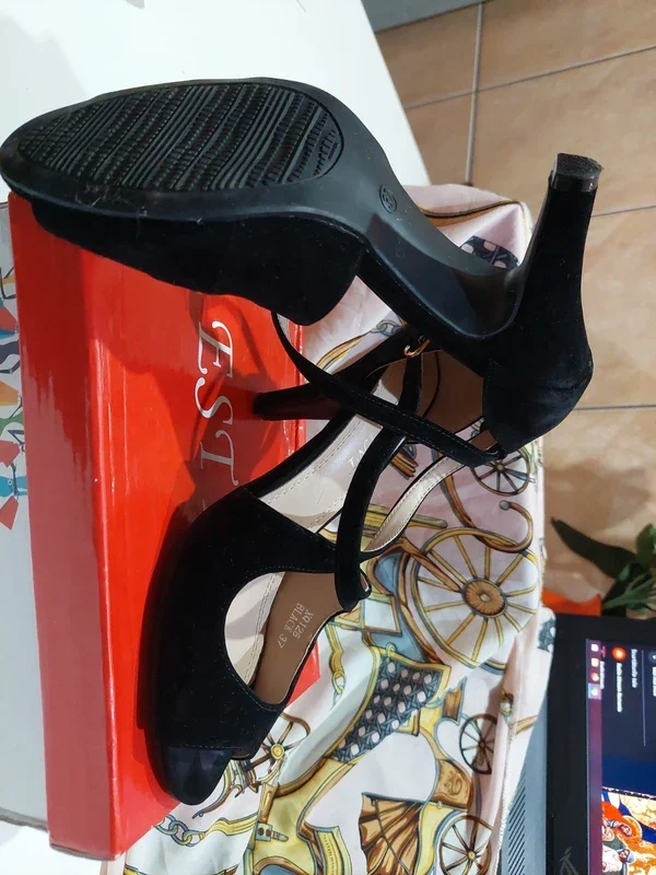 Sandale elegante negre cu barete Est'Int – fotografia 5 din 6