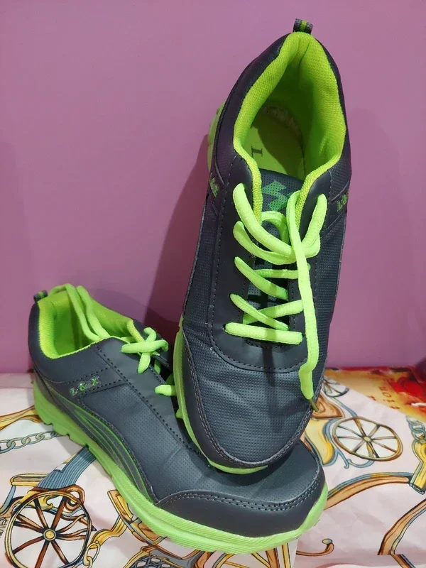 Adidași sport L&K – Gri cu Verde Neon – fotografia 4 din 6