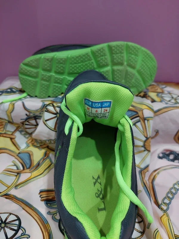 Adidași sport L&K – Gri cu Verde Neon – fotografia 3 din 6