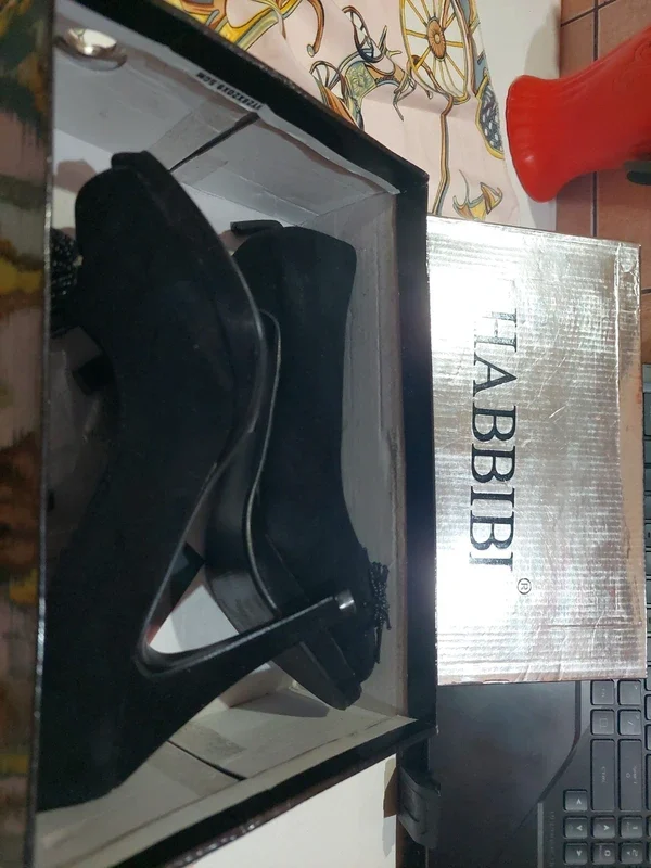 Pantofi Eleganți Habbibi Negri cu Mărgele – fotografia 4 din 5