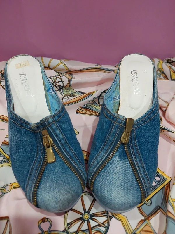 Saboți platformă denim / blug E'MANI – Stil Y2K / Vintage – fotografia 3 din 3