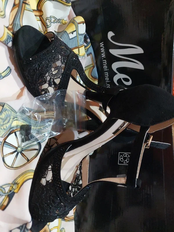 Sandale negre elegante Mei Mei – fotografia 4 din 4
