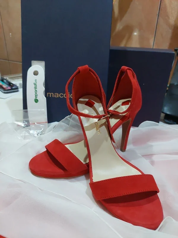 Sandale roșii piele naturală Maccioni – BRAILA, Brăila