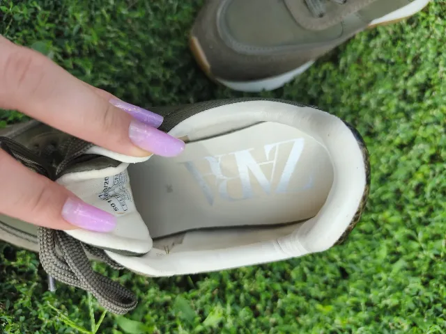 Adidași Zara , culoare kaki – fotografia 3 din 5