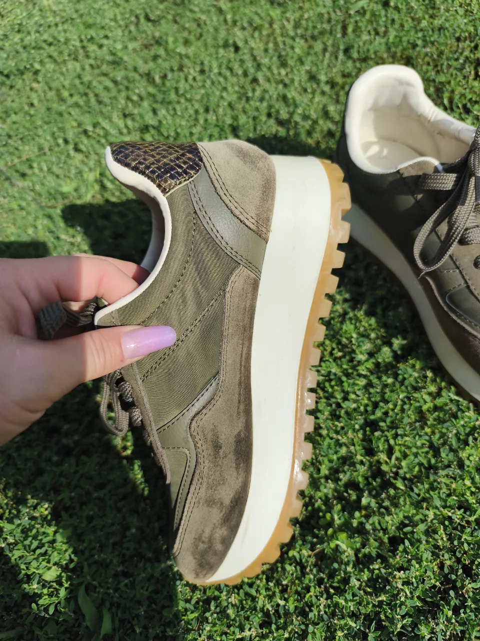 Adidași Zara , culoare kaki – fotografia 1 din 5