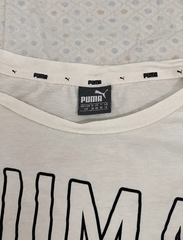 Lot 2 tricouri PUMA L – alb și negru – bumbac – fotografia 3 din 6