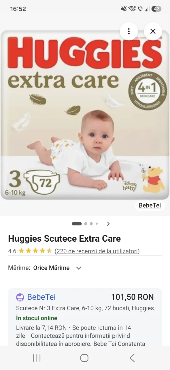 Scutece Haggies Extra Care nr 3 – Constanța, Constanța