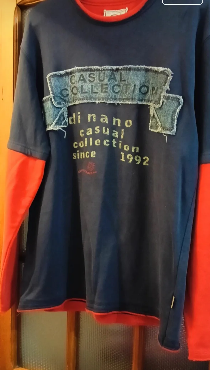 Bluză bărbați Vintage navy-roșu cu detalii denim, mărimea L – Constanța, Constanța