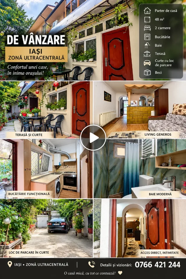 Vând parter corp de casa zona ultracentrala Iași – Iasi, Iași