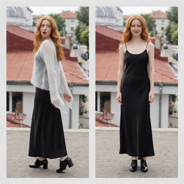 Bluzita fina, vaporoasa - handmade - mohair fin/lurex - Alb ivory - S /M – fotografia 3 din 7