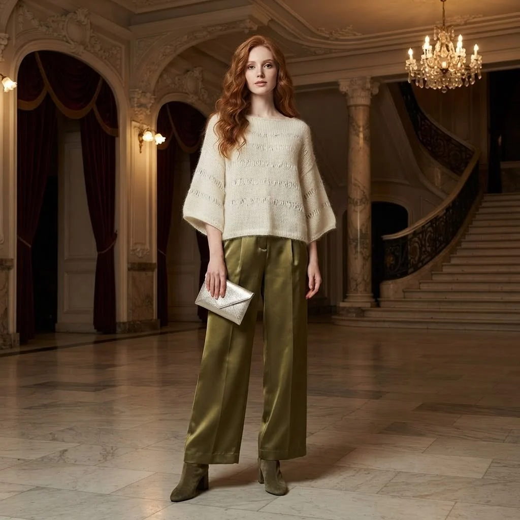 Bluza eleganta, cu insertii din matase - handmade - mohair / matase  - L / XL – Curtea de Arges, Argeș