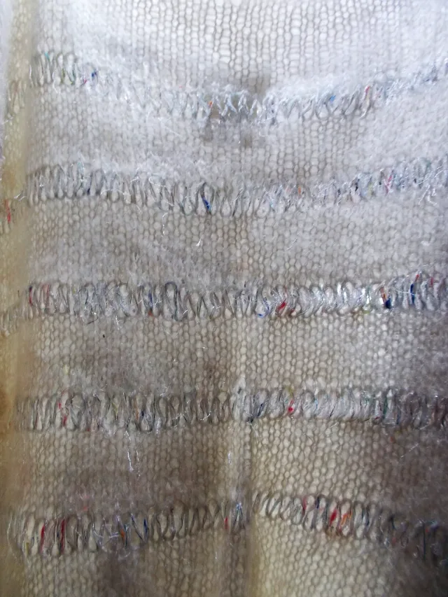 Bluza eleganta, cu insertii din matase - handmade - mohair / matase  - L / XL – fotografia 5 din 5