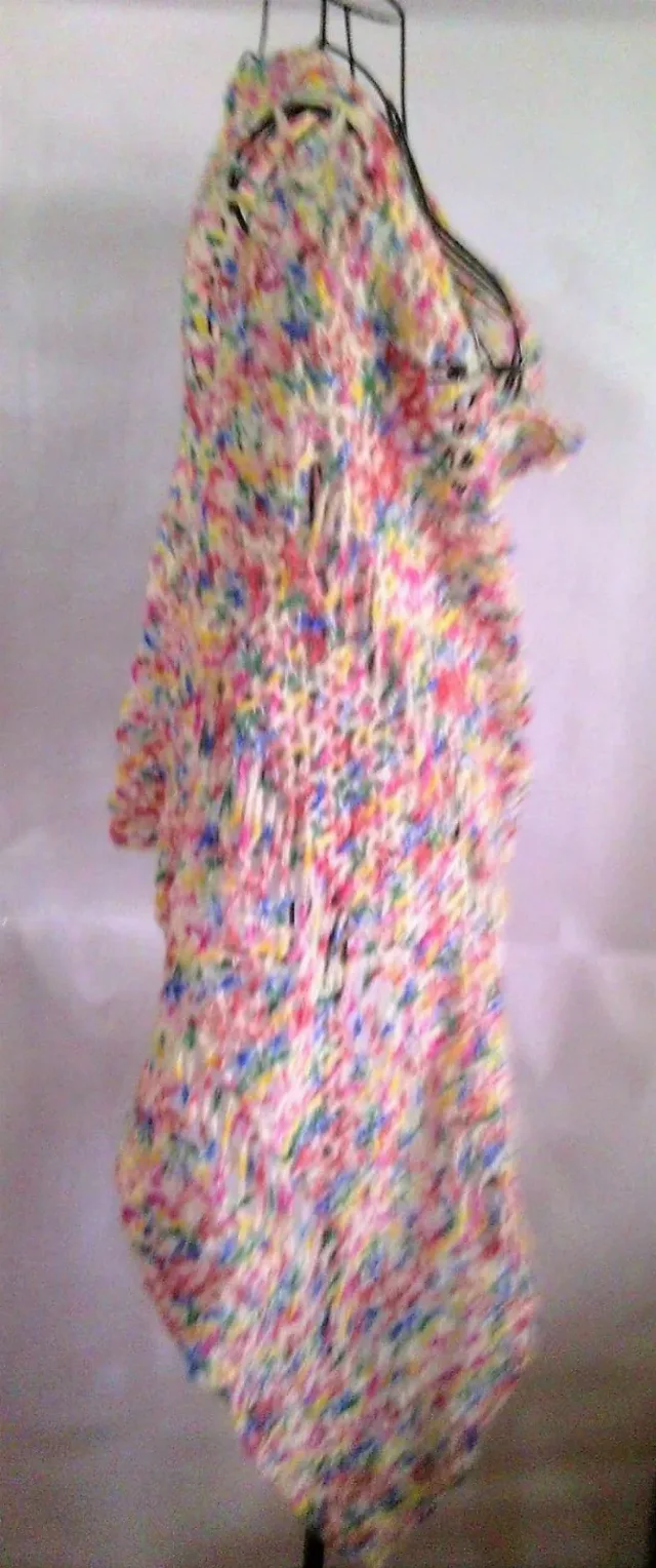 Poncho crosetat manual din fir pretios - mohair cu matase - M / L – fotografia 4 din 6